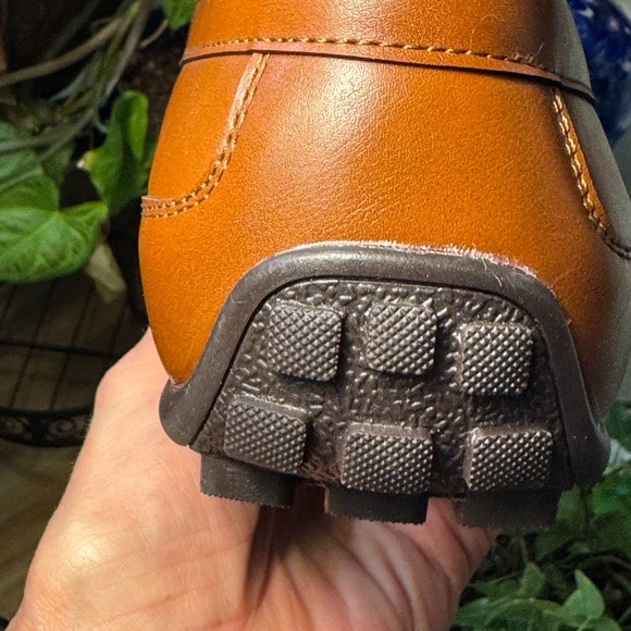 Perry Ellis Brown Faux Leather Men's  Slip-On Driver Loafers - Picture 8 of 12